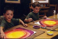 Children in are envited to paint